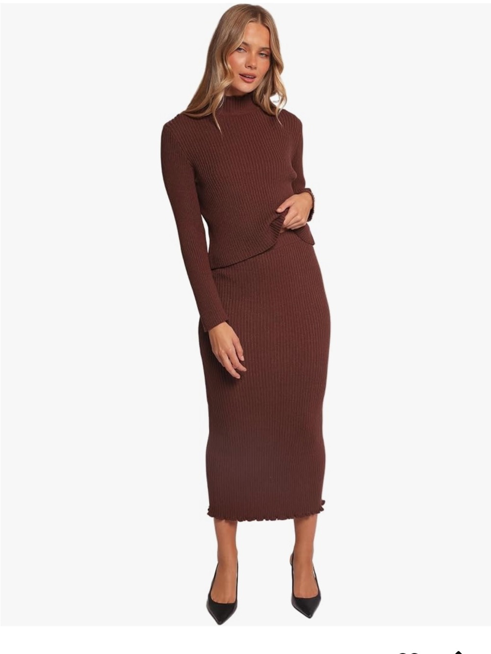 NWT Petal & Pup Payton Knitted Set in Chocolate Brown